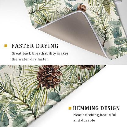 Winter Christmas Dish Drying Mat