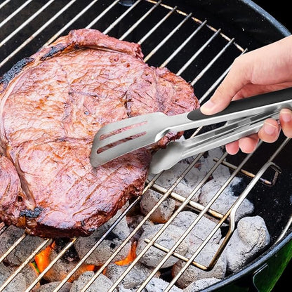 Kitchen Tongs, Joinkitch Stainless Steel Cooking Tongs Set 2 pack (12-inch.9-inch) With Heat Resistant Handle For Kitchen Outdoor Barbeque Salad Fish Thick Steak