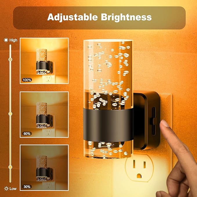 JandCase Night Light, Automatic Night Lights Plug into Wall, 2 Pack Dimmable