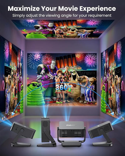 FUDONI Smart Projector with WiFi 6 and Bluetooth, 1080P Full HD Projector