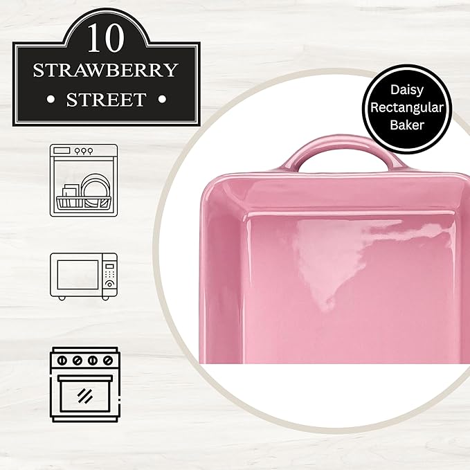 10 Strawberry Street Daisy Rectangular Baker