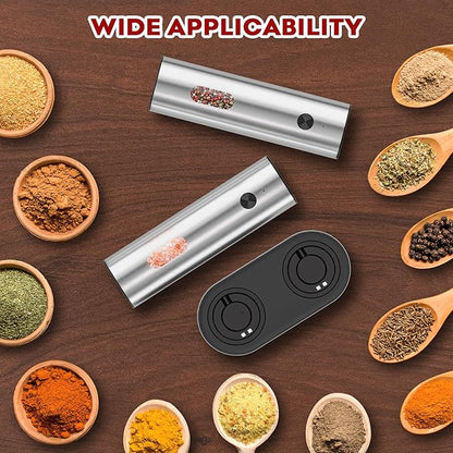 Electric Salt and Pepper Grinder Set: Automatic Rechargeable Salt and Pepper