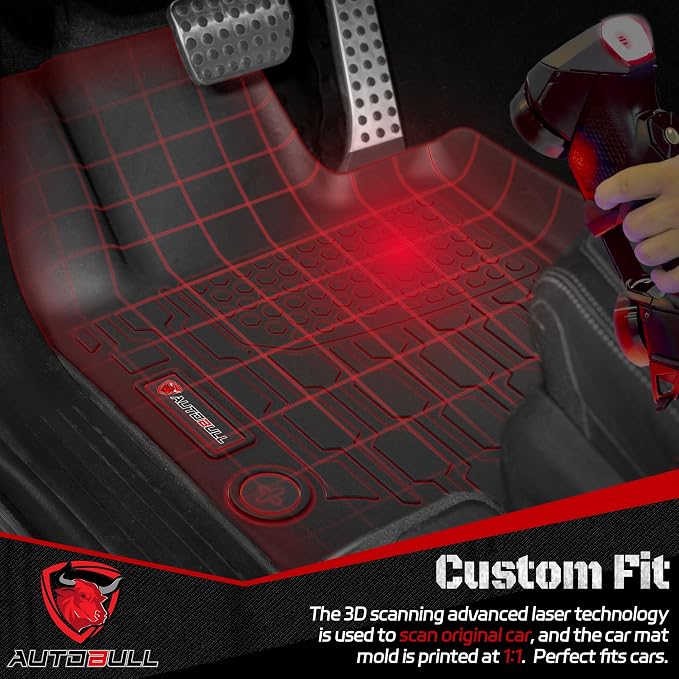 Floor Mats Compatible with Honda Civic 2022-2025 2026 (Fits Rear Seats with or Without USB Ports) | for Acura Integra 2023-2025, All Weather TPE Floor Liners, Custom Fit Car mats, 1st & 2nd Row, Black