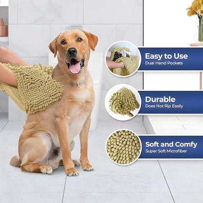 Muddy Mat Doggy Dryer, Highly Absorbent Microfiber Washable Dog Shammy Quick