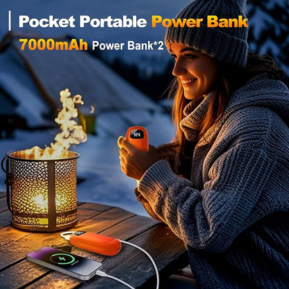 Hand Warmers Rechargeable - Electric Hand Warmers, Max 20 Hrs Warmth 4 Levels Heat Up to 131?? Dual-Side Heating Portable Reusable Pocket Heater 2 Pack for Raynauds, Hunting, Camping, Golf