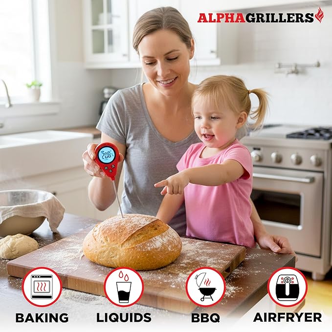 Alpha Grillers Instant Read Meat Thermometer, Digital Food Thermometer