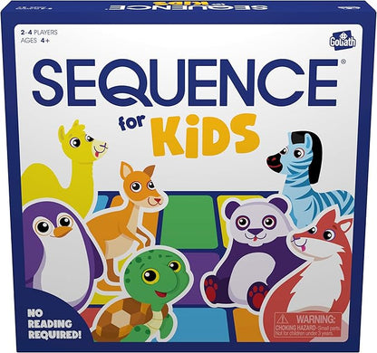 SEQUENCE for Kids -- The 'No Reading Required' Strategy Game by Jax and Goliath, Multi Color, 11 inches (2-4 players) (Packaging May Vary)