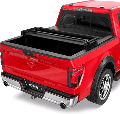 MOSTPLUS Tri-Fold Soft Truck Bed Tonneau Cover On Top Compatible with 2022 2023 2024 2025 Ford Maverick Bed 3 Fold Fleetside (4.5 FT Feet Bed-54.4 inch