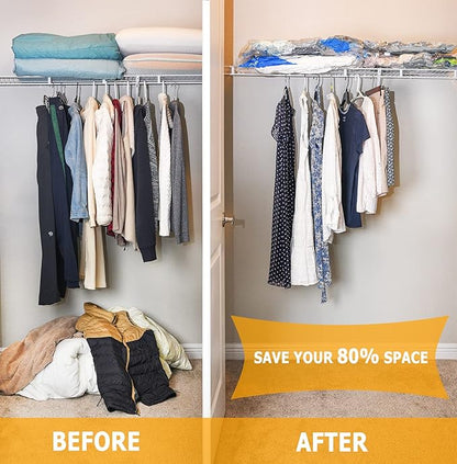 Vacuum Storage Bags 8 Medium, Space Saver Sealer Bags, Plastic Packaging Bags,Airtight Compression Bags for Clothes, Pillows, Comforters, Blankets, Bedding