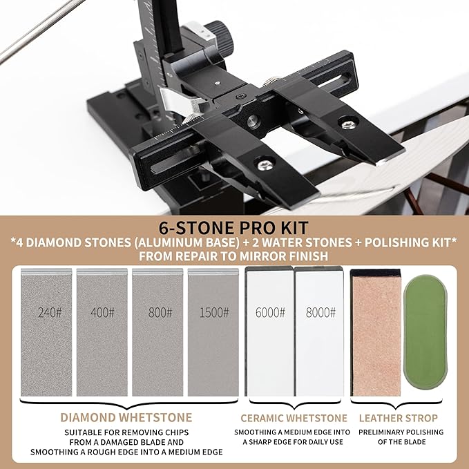 CWOVRS Knife Sharpening System, Precision Adjust Knife Sharpener 9–25°