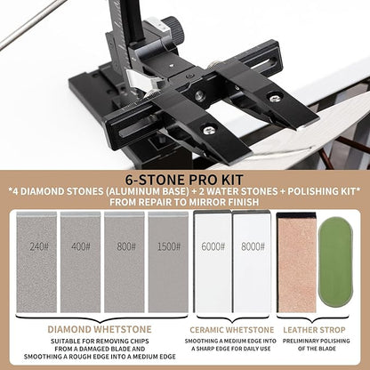 CWOVRS Knife Sharpening System, Precision Adjust Knife Sharpener 9–25°
