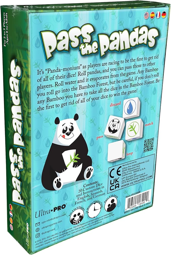 Pass The Pandas - Family-friendly activity, dice rolling game, fun party option, kids' dice game, board game for kids, strategy play, fast-paced fun