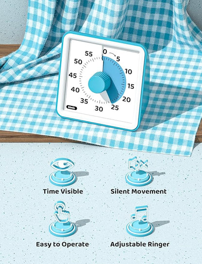 LIORQUE Visual Timer for Kids, 60-Minute Countdown Timers for Classroom Office