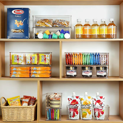 Hudgan 8 Pack Clear Plastic Drawer Organizers Set, Stackable Deep Drawer