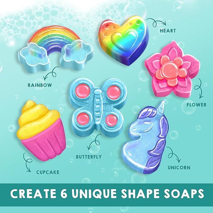 Klever Kits Bath Bomb, Soap Making Kit for Kids, 2-in-1 Spa Science Kits, DIY Make Your Own Bath Bombs & Soap, Spa Kit for Kids, Gifts Toys for Toddler Kid, Birthday Present