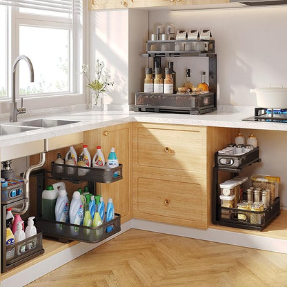 2 Pack 15.7IN-Depth Under Sink Organizer