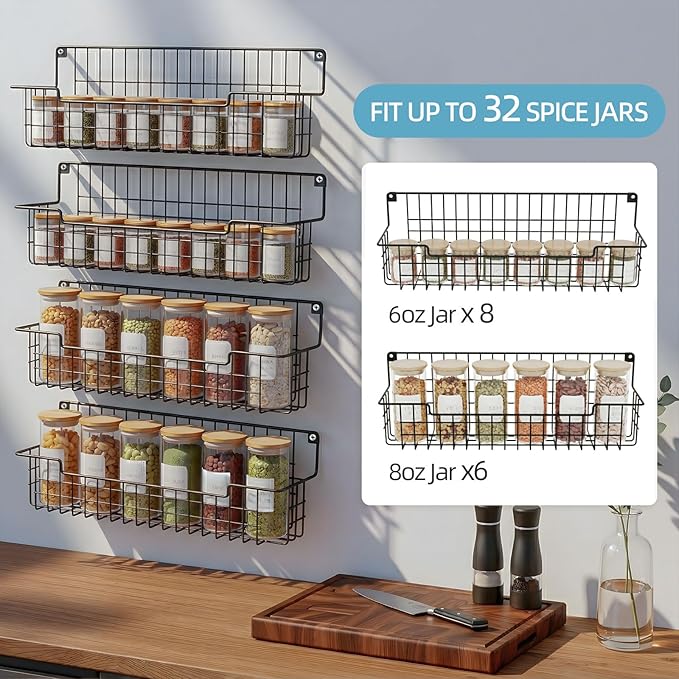 Spice Rack Wall Mount, Spice Organizer