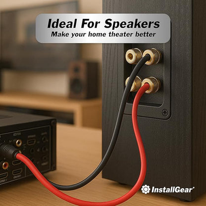 InstallGear 14 Gauge Speaker Wire - 100 Ft Copper Clad Aluminum Speaker Cable -
