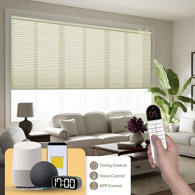 Boolegon No Drill Motorized Cellular Blinds