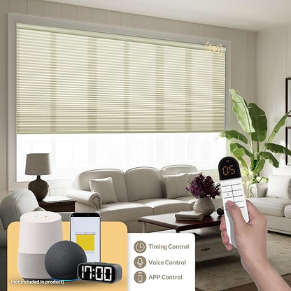 Boolegon No Drill Motorized Cellular Blinds