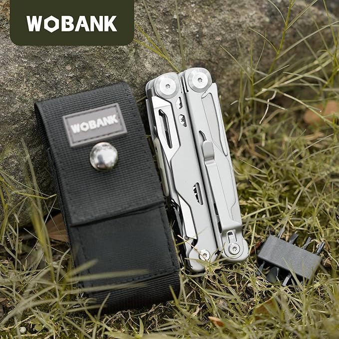 Multitool, 29-in-1 Stainless Steel Multi Tool Pliers with Screwdriver Sleeve, Damascus Pocket Knife, Nylon Sheath for Survival Camping, Hunting and Hiking