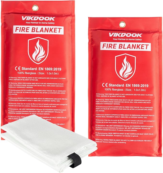 Fire Blanket for Camping Grill Kitchen Emergency Fire Blanket for Home Lightweight Portable Package