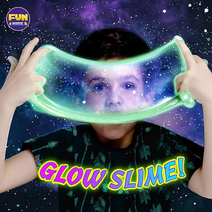 Toy Galaxy Slime Kit for Boys Girls 10-12, FunKidz Ultimate Metallic Slime Making Kit for Kids Ages 8-10 D.I.Y. Glow, Galactic, Fun Slime Gifts