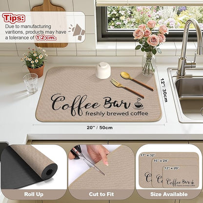 Findosom Dish Drying Mat, Cuttable Drying Mat