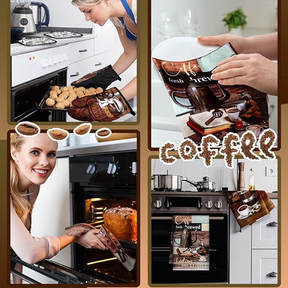 Jingmore 6 Pcs Kitchen Decor Set Accessorie Farmhouse Kitchen Towels Pot