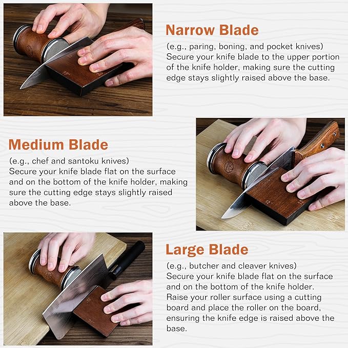 Rolling Knife Sharpener Tool Kit, Diamond&Ceramic Knife Sharpening System Set
