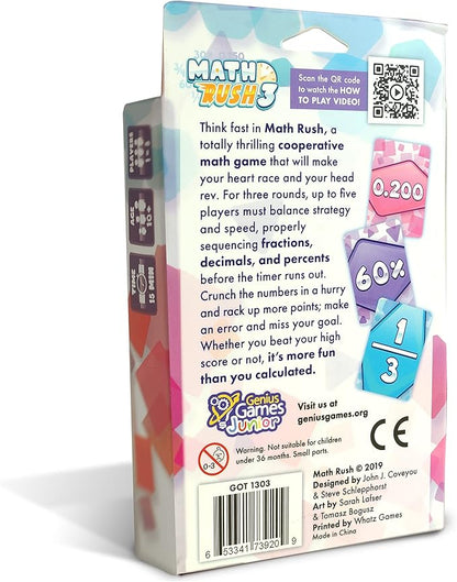 Math Rush 3: Fractions, Decimals & Percentages - A Cooperative Time-Based Math Flash Card Game for Kids, Students, and Families | Fun & Engaging STEM Game for Math Class or Family Game Night