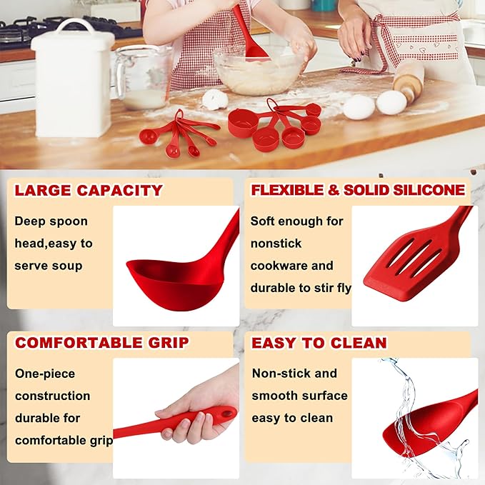 E-far Silicone Cooking Utensils Set, Silicone Kitchen Tools