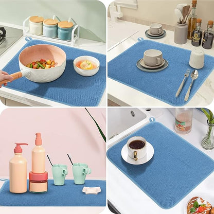 GeeRic Microfiber Dish Drying Mat, Super Absorbent Kitchen Dish Drying Pad
