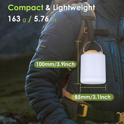 LED Camping Lantern, Rechargeable Camping Light, 4 Modes Outdoor Flashlights Lanterns with 1000LM, Water Resistant Portable Emergency Camp Light for Hurricane Hiking Survival Kits - Khaki