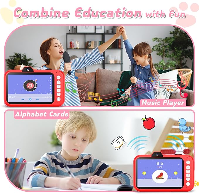 Kids Camera, Toddler Digital Camera with Rotating Zoom Lens, 3.5” Large Screen, 1080P Toy Camera for Kids with Flash, 32GB Card, Birthday Gifts for Boys Girls 3 4 5 6 7 8 9 10 11 12 Year Old