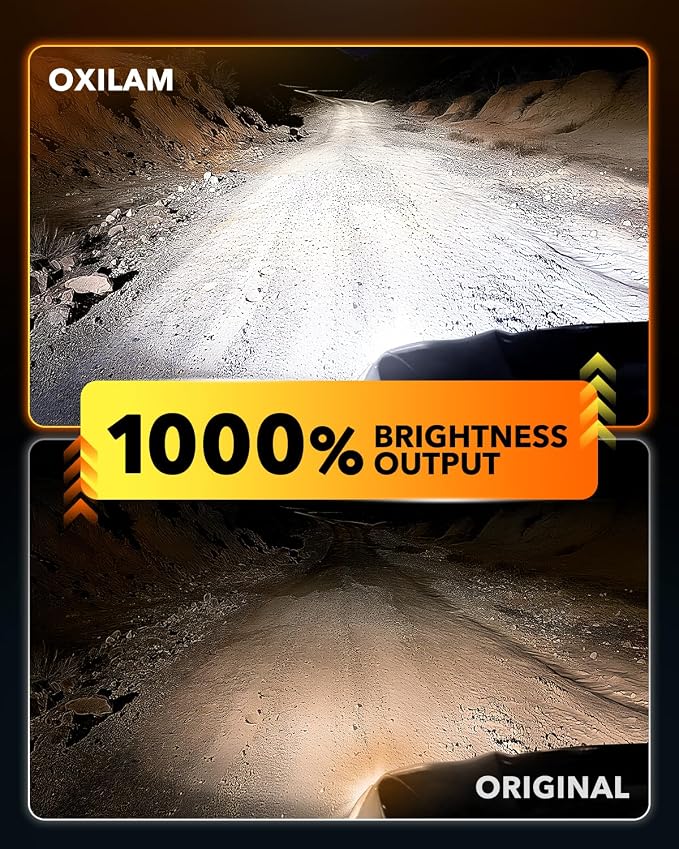 OXILAM H13 LED Bulbs, 10X Brighter 6500K Cool White, Anti-Flicker, 60,000Hrs Lifespan, 9008 LED Light Compatible with Cars Trucks SUVs, Pack of 2