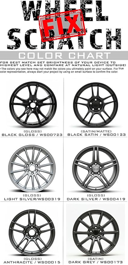 Wheel Scratch Fix® Grey Magic Car Scratch Remover Pen - Alloy Wheel Touch Up Paint Pen for Cars, Curb Rash Removal with Fast-Drying & Long-Lasting OEM Finish, Vehicles Rim Repair Paint for Chip (Anthracite (Pen Only))