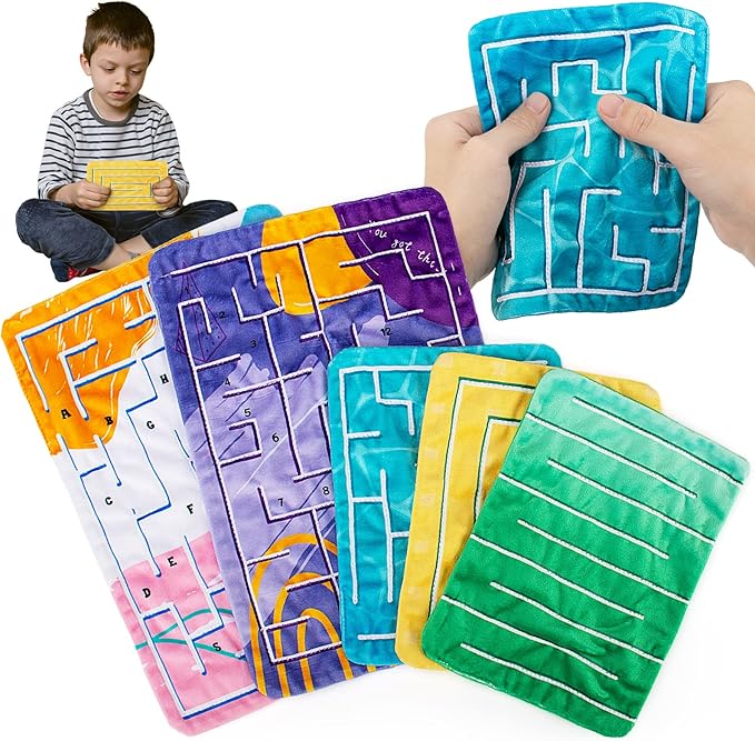 5 Pcs Marble Maze Mat Sensory Fidget Stress Relief Toys,Sensory Mat Anxiety Calming Toys,Tactile Sensory Toys for Kids Adults Teens Autism with Special Needs School Classroom Home Supplies,2 Sizes