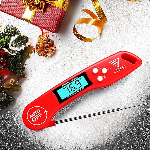 DOQAUS Digital Meat Thermometer, Instant Read Food Thermometers for Cooking, Kitchen Probe with Backlit & Reversible Display, Wide Temperature Range for Turkey, Grill, BBQ, Baking, Bread, Sourdough