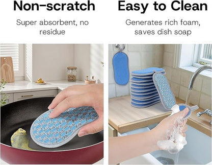 Multi-Purpose Scrub Sponges Kitchen – 12 Pack Dish Sponge, Dual-Sided