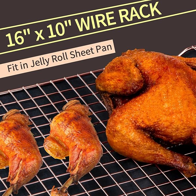 BRIOUT Cooling Rack for Baking, 16x10 Inches Baking Rack, Thick Wire Cookie