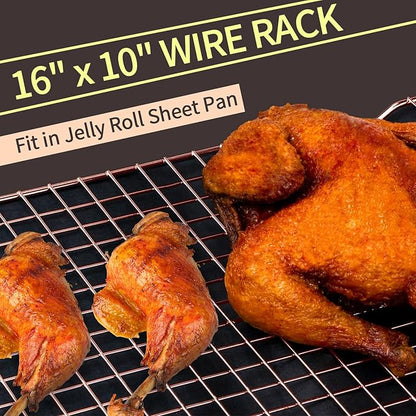 BRIOUT Cooling Rack for Baking, 16x10 Inches Baking Rack, Thick Wire Cookie