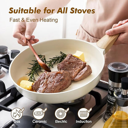 SENSARTE Ceramic Nonstick Frying Pan Small Skillet 8/9.5/11/12.5Inch Non Stick