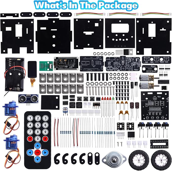 Robot Soldering Project, ICSTATION DIY Robot Car Soldering Practice Kit RC Robot with Time & Expressions Display STEM Science Kits for Adults Teens Ages 15+ School Students Experiment Education