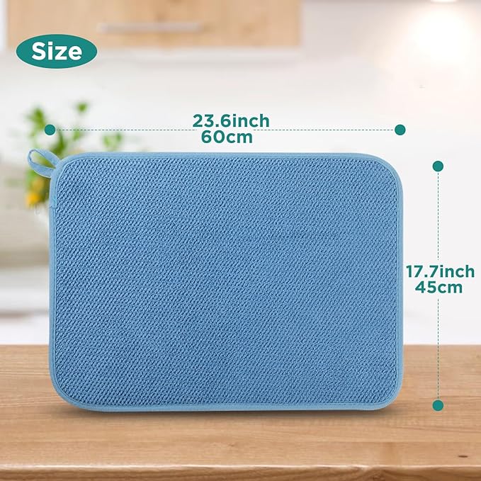 GeeRic Microfiber Dish Drying Mat, Super Absorbent Kitchen Dish Drying Pad