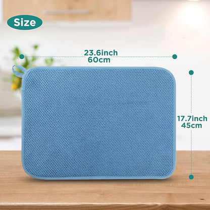 GeeRic Microfiber Dish Drying Mat, Super Absorbent Kitchen Dish Drying Pad