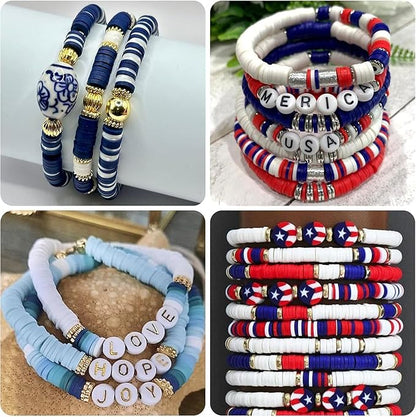 4000 Pcs Multicolor Clay Beads for Bracelets Making 6mm Heishi Polymer Clay Bead, Flat Round Disc for Jewelry Making