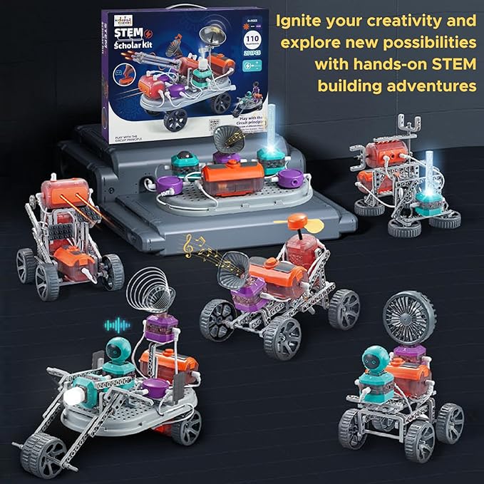 Mason & Friends STEM Scholar Circuit Kit 110 Fun Experiments, 201-Piece Educational Toy for Kids Ages 8-12, Creative Learning and Fun Time, Perfect for Birthdays, Holidays, and Special Occasions