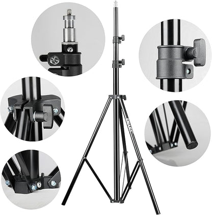 EMART 8.5 Ft Light Stand for Photography, 2 Pack Portable Photo Video Lighting Tripod for Speedlight, Flash, Softbox, Strobe, Camera, Selfie, Photographic Portrait