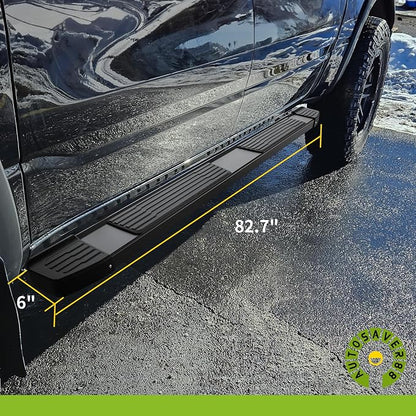 AUTOSAVER88 6 Inches Running Boards Compatible with Dodge Ram 2009-2018 1500 (Including 2019-2024 1500 Classic), 2010-2026 Ram 2500/3500 Crew Cab, Black Side Steps Stainless Steel Nerf Bars